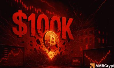 比特币价格暴跌至10万美元以下，4.48亿美元的杠杆多头头寸被清算。