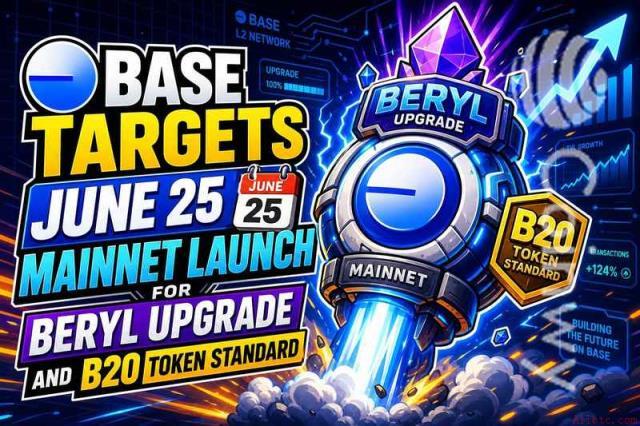 Base 网络 6 月 25 日上线 Beryl 升级，B20 代币标准引关注