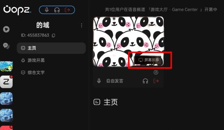 oopz怎么共享屏幕