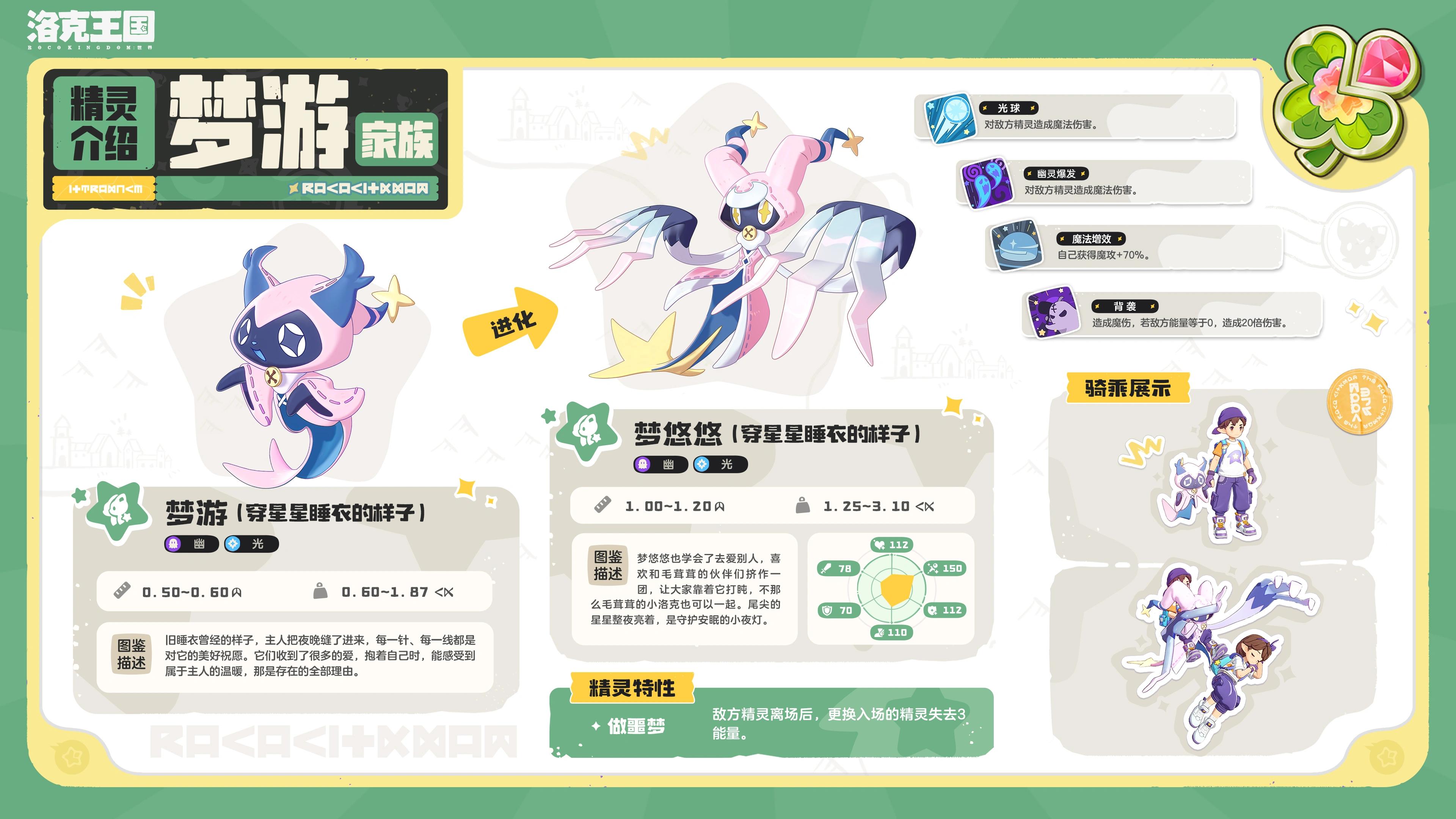 洛克王国世界睡衣梦悠悠精灵介绍