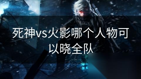 死神vs火影哪个人物可以晓全队